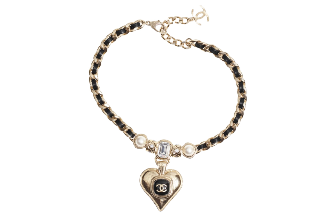 Lookbook (W) CHANEL金屬心形吊飾雙C珍珠羊皮項鍊女款 AB7158-B06899-NF678