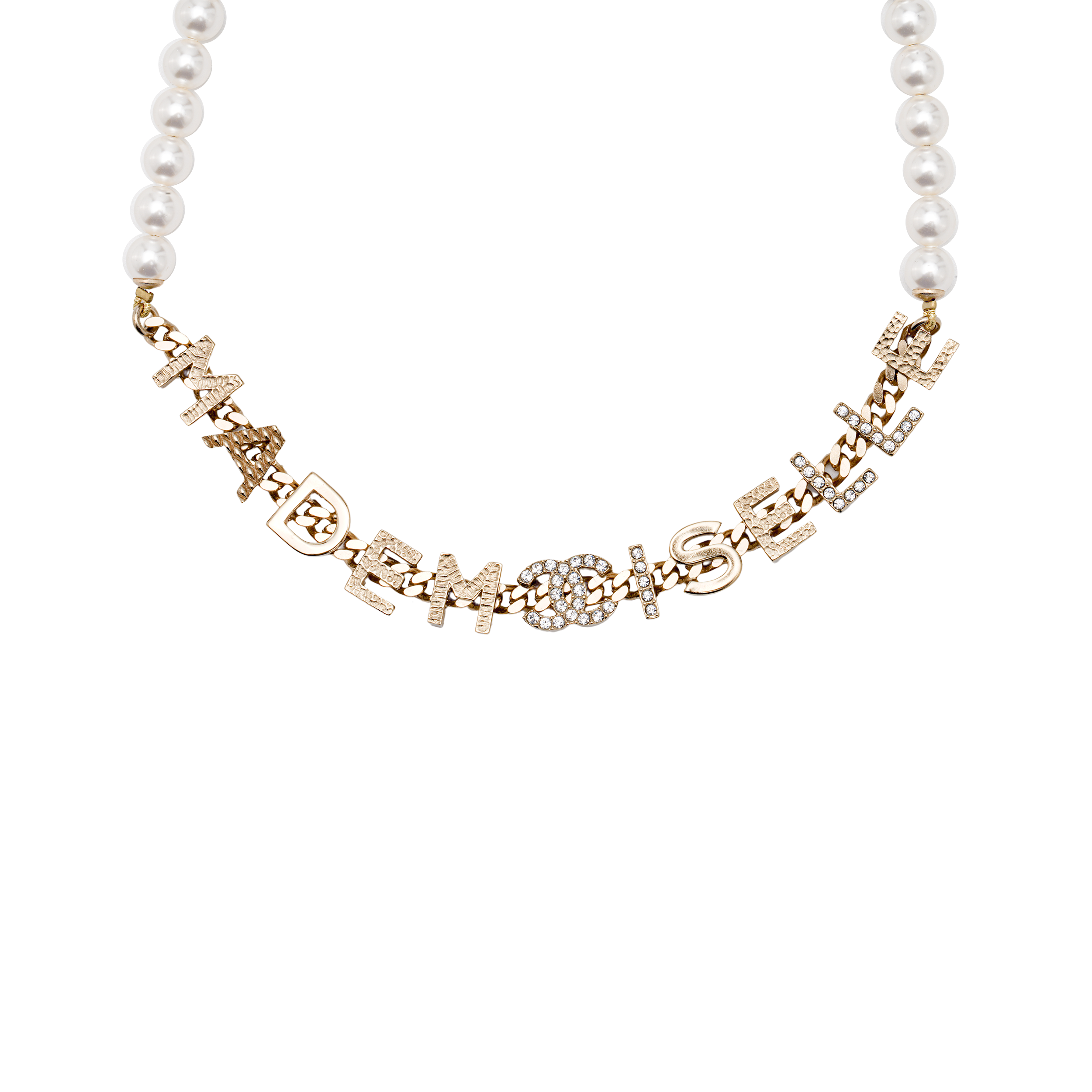 (Women) CHANEL Metallic, Crystal & Pearl Letter Necklace Gold for Women. AB7913-B07831-NH336 圖 3