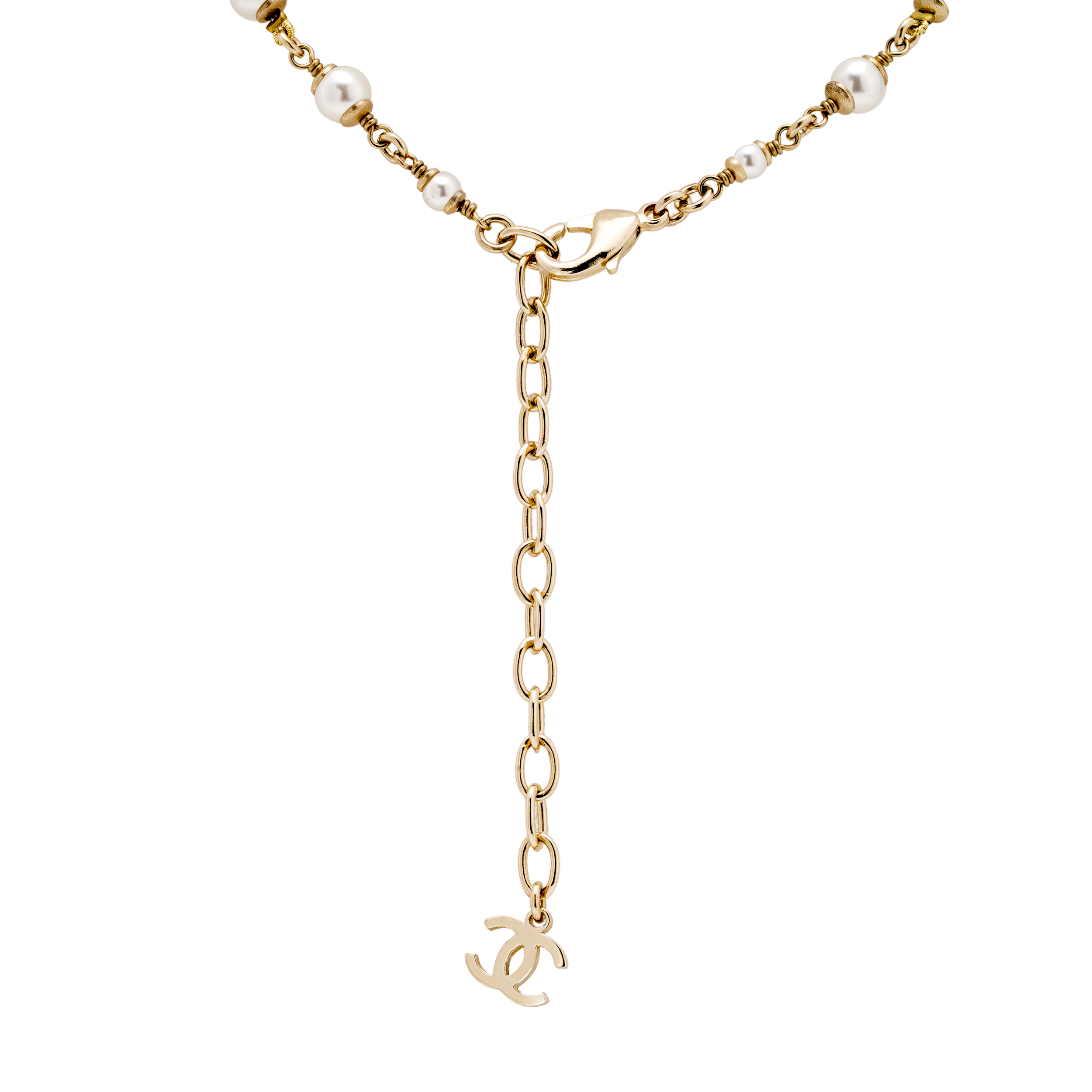 (Women) CHANEL Metallic, Crystal & Pearl Letter Necklace Gold for Women. AB7913-B07831-NH336 圖 5