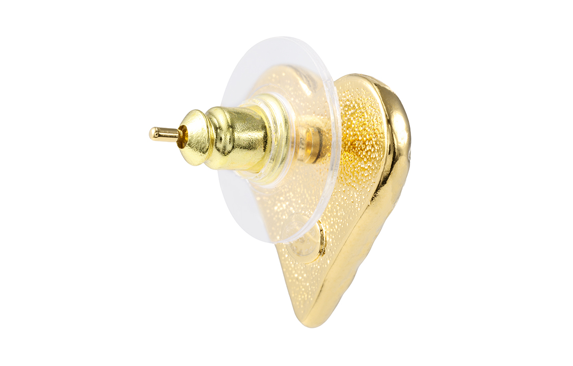 (Women) CHANEL Metallic Heart Lava Enamel Stud Earrings Small Gold for Women. ABC252-B14727-NS732 圖 4