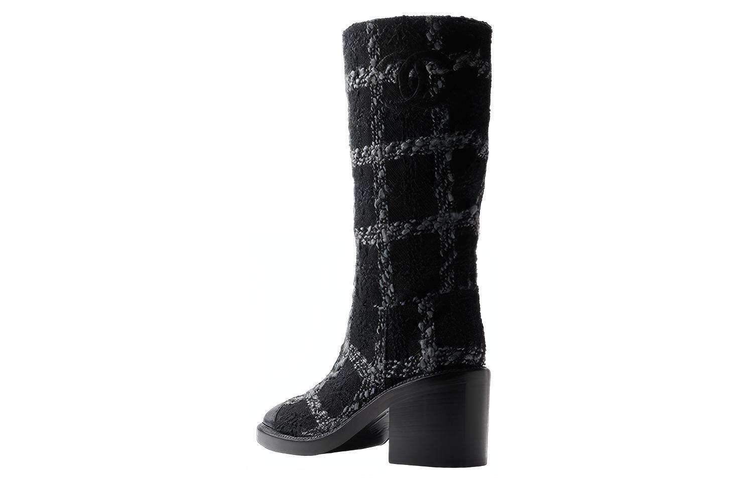 (W) Chanel Mid-Top Fashion Boots 'Black Grey' 圖 5