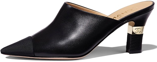(Women) Chanel Mule 'Black Lambskin Leather High Heel Slide' G36042-Y53736-94305 (Women) Chanel Mule 'Black Lambskin Leather High Heel Slide' G36042-Y53736-94305
