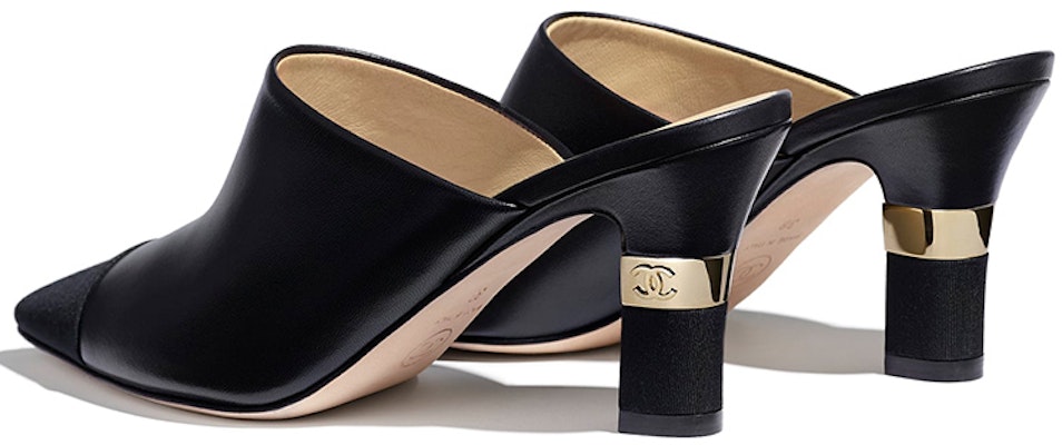 (W) Chanel Mule 'Hitam Kulit Domba Tumit Tinggi Slide' G36042-Y53736-94305 Lookbook (W) Chanel Mule 'Hitam Kulit Domba Tumit Tinggi Slide' G36042-Y53736-94305