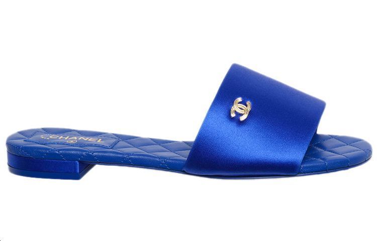 Order (W) Chanel Terompah 'Fashion Satin Biru' G38858-X56474-0N104