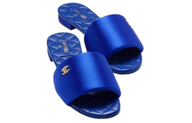 Lookbook (W) Chanel Terompah 'Fashion Satin Biru' G38858-X56474-0N104