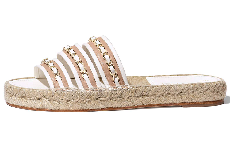 (W) Chanel Mules 'Beige Lambskin Leather'