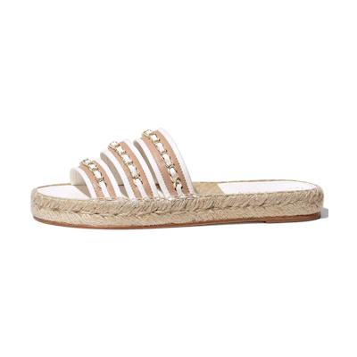 (W) Chanel Mules 'Beige Lambskin Leather'