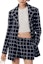 Buy (Women) CHANEL Navy Blue Checkered Single-Breasted Long Sleeve Jacket SS24. P76721-V68782-NU898
