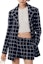 Order (Women) CHANEL Navy Blue Checkered Single-Breasted Long Sleeve Jacket SS24. P76721-V68782-NU898