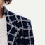Purchase (Women) CHANEL Navy Blue Checkered Single-Breasted Long Sleeve Jacket SS24. P76721-V68782-NU898