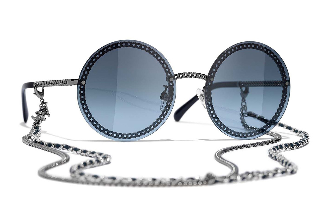 (Women) CHANEL Necklace Style Grey Sunglasses for Women CH4245-C108S2