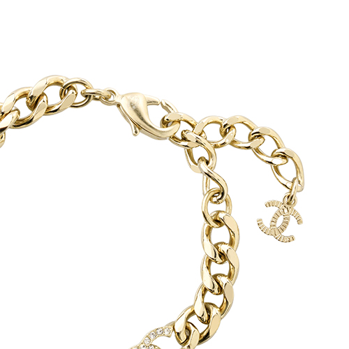 (Women) CHANEL No.5 Perfume Bottle Gold Pearl Bracelet for Women - Gold/White Pearl. AB8479-B08260-NI490 圖 5