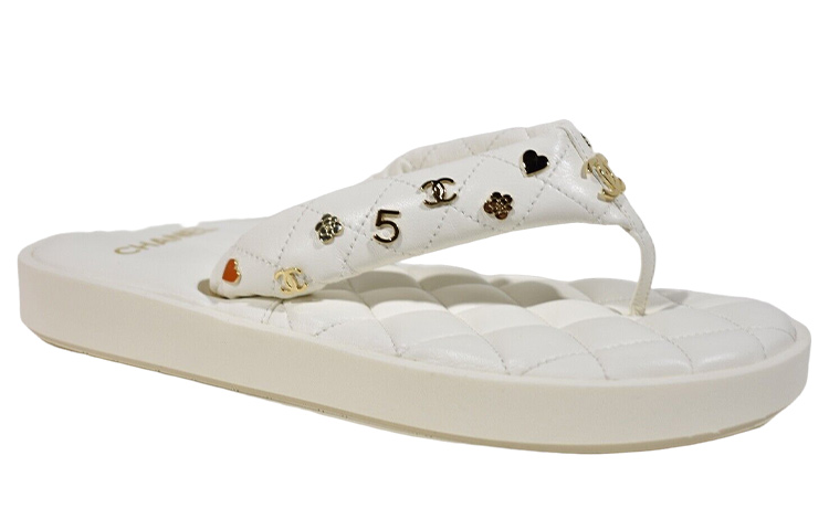 Order (W) Chanel Open Toe Platte Sandalen ''Beige'' G39860-X01000-0S687