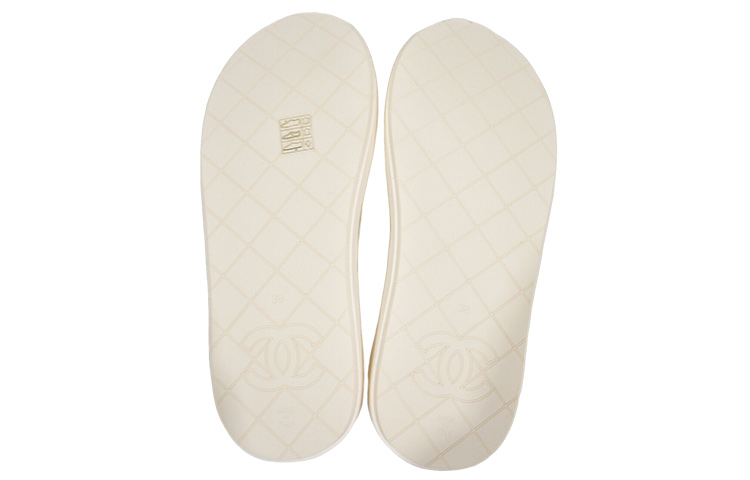 Shop (W) Chanel Open Toe Platte Sandalen ''Beige'' G39860-X01000-0S687