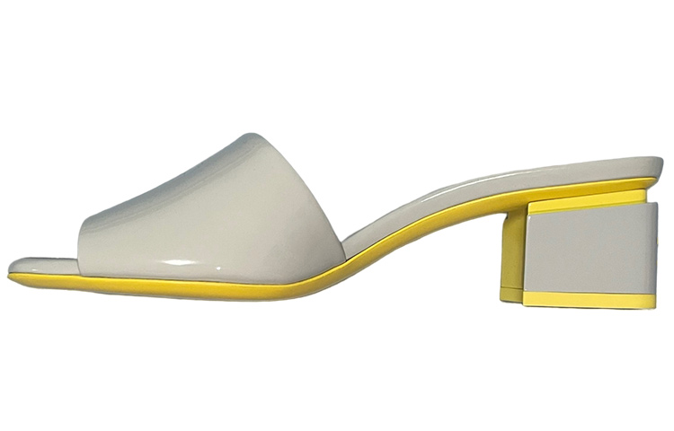 Buy (W) 샤넬 오픈토 라운드 슬라이드 '그레이 옐로우' G38689-Y55660-K3722