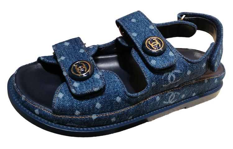 (Women) Chanel Open Toe Velcro 'Fashion Sandal Blue' G35927-X56947-0S943