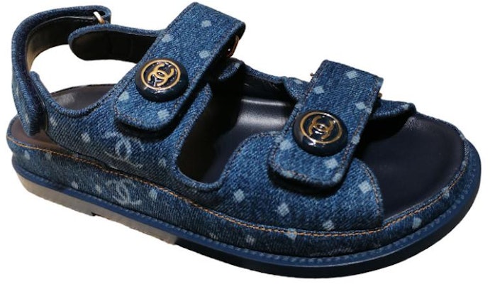 (W) 샤넬 오픈토 벨크로 '블루 패션 샌들' G35927-X56947-0S943 Order (W) 샤넬 오픈토 벨크로 '블루 패션 샌들' G35927-X56947-0S943