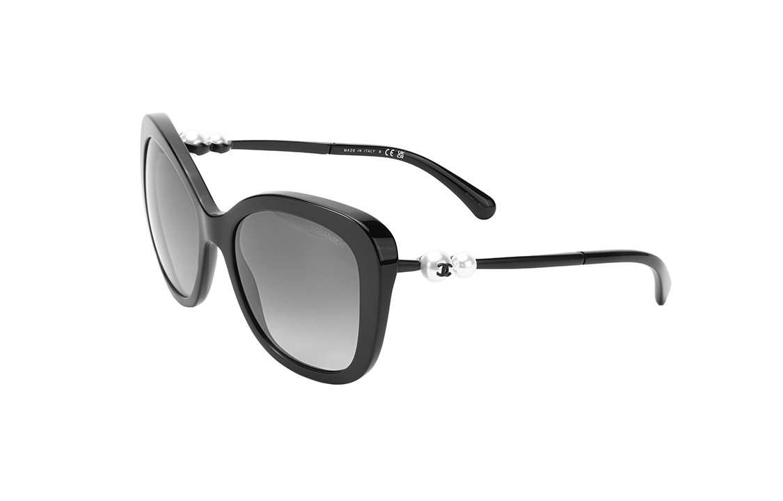 (Women) CHANEL Oval Sunglasses for Women - Black European Design with Pearl Temples. CH5339H-C501/S6 圖 2