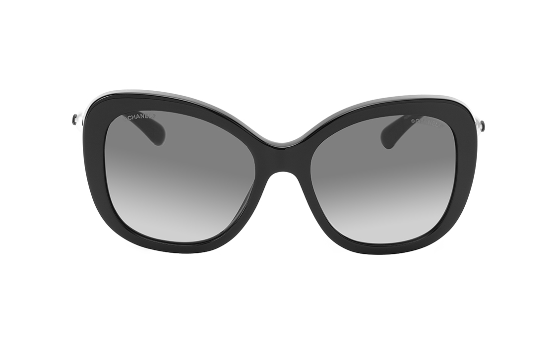 (Women) CHANEL Oval Sunglasses for Women - Black European Design with Pearl Temples. CH5339H-C501/S6 圖 3