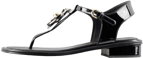 (Women) Chanel Painted Leather Flat Black 'Fashion Sandal' G39165-X56607-K4426 (Women) Chanel Painted Leather Flat Black 'Fashion Sandal' G39165-X56607-K4426