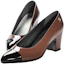Lookbook (W) Chanel Lackleder Runde Zehen Slip-On Chunky High Heels ''Hellbraun'' G45053-B13339-NP625