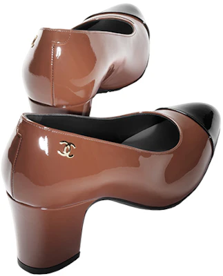 (W) Chanel Lackleder Runde Zehen Slip-On Chunky High Heels ''Hellbraun'' G45053-B13339-NP625 Shop (W) Chanel Lackleder Runde Zehen Slip-On Chunky High Heels ''Hellbraun'' G45053-B13339-NP625