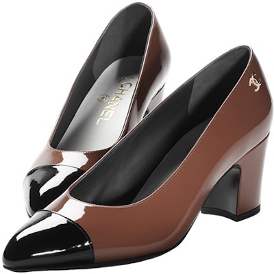 (W) Chanel Tacones Altos Gruesos Punta Redonda Slip-On 'Marrón Claro' G45053-B13339-NP625 Lookbook (W) Chanel Tacones Altos Gruesos Punta Redonda Slip-On 'Marrón Claro' G45053-B13339-NP625