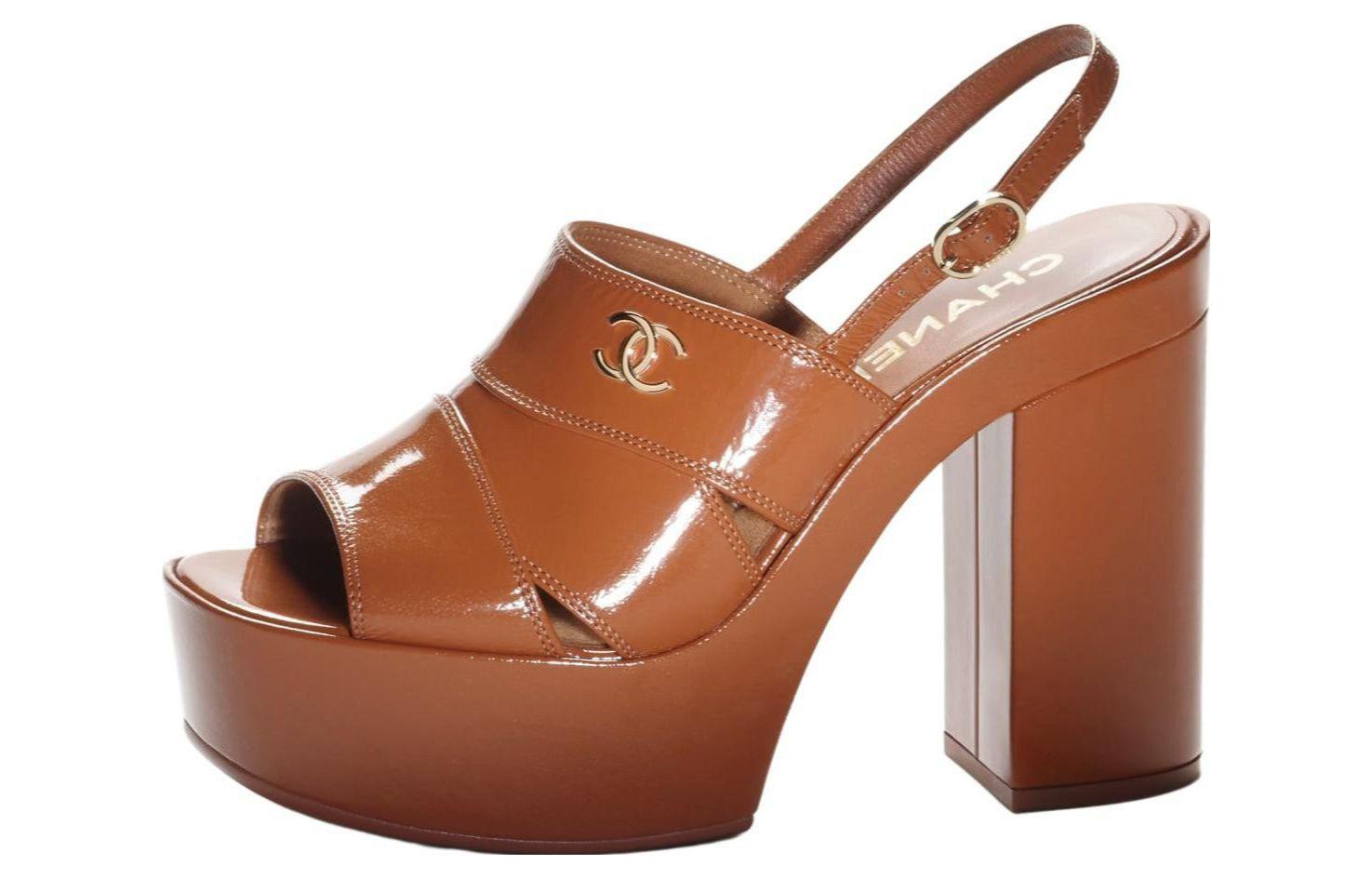 (Women) Chanel Patent Leather 10.5cm 'Simple One-Strap Sandal' G45016-B13070-NO826