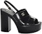 (W) Sandal Chanel Kulit Patent 'Sleek One-Strap' 10.5cm 'Hitam' G45016-B13070-94305