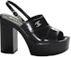 Order (W) Sandal Chanel Kulit Patent 'Sleek One-Strap' 10.5cm 'Hitam' G45016-B13070-94305