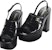 (W) Sandal Chanel Kulit Patent 'Sleek One-Strap' 10.5cm 'Hitam' G45016-B13070-94305