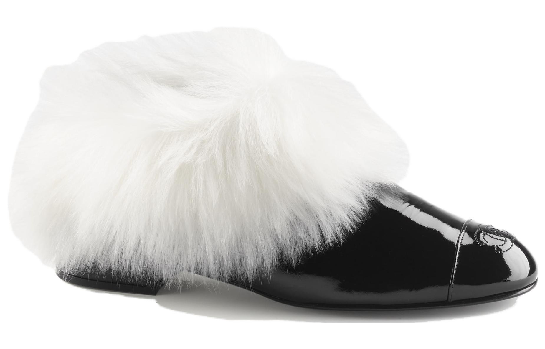 Order (W) Chanel Kulit Patent Kasut Sarung Hujung Bulat 'Hitam' G45177-B14081-NR442