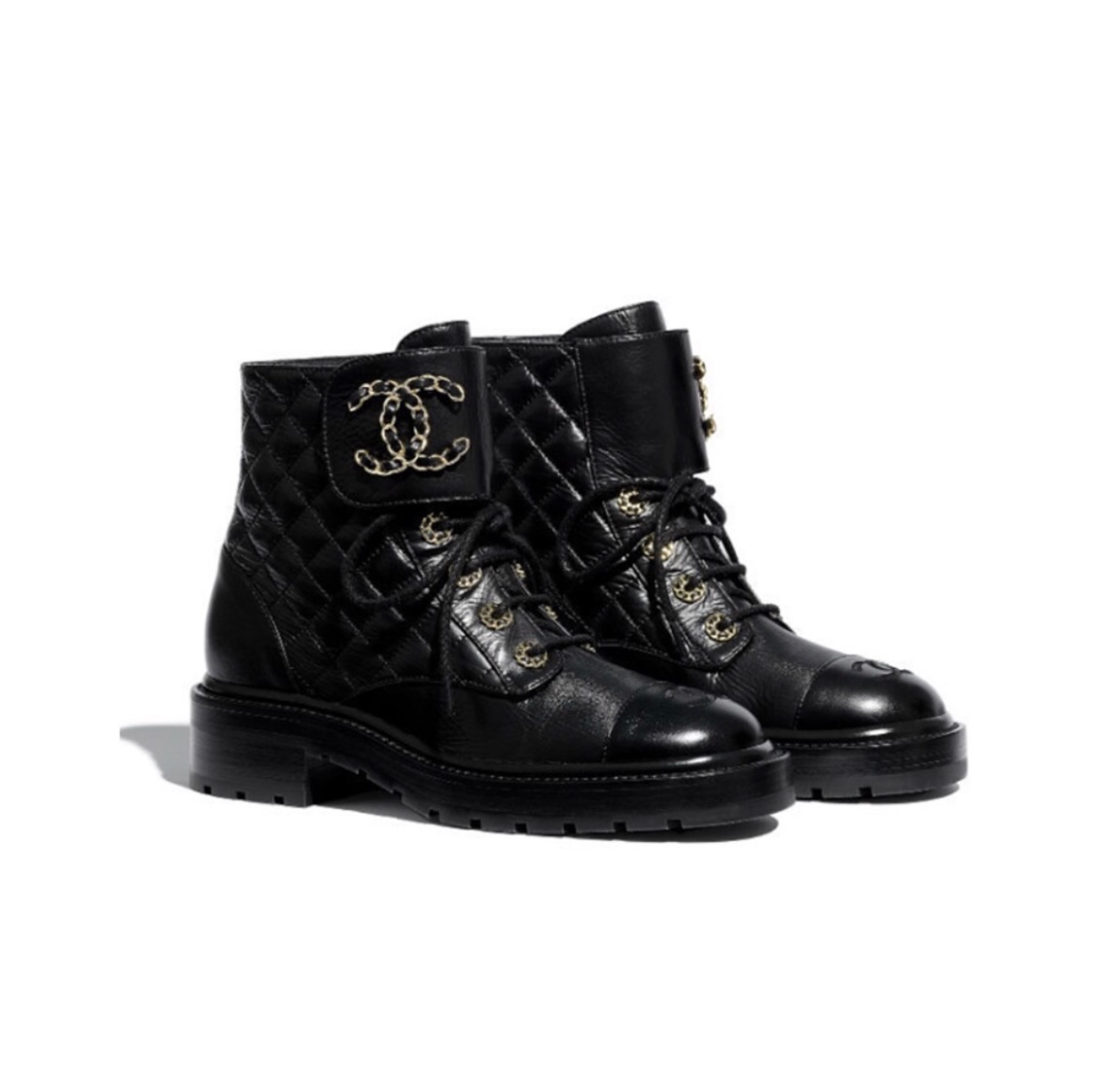(W) Chanel Patent Leather Short Boots 'Black' 圖 2