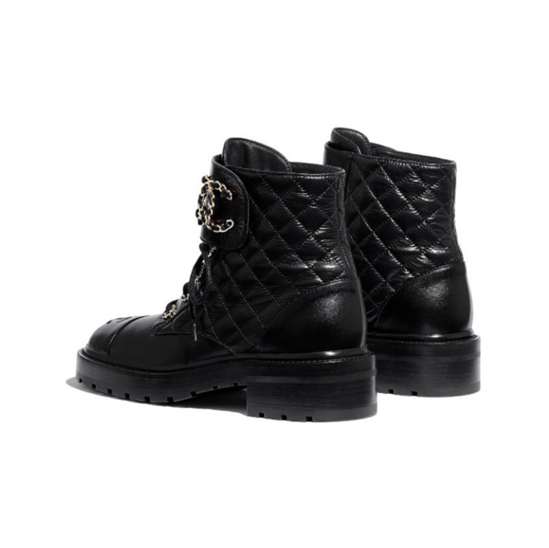 (W) Chanel Patent Leather Short Boots 'Black' 圖 3