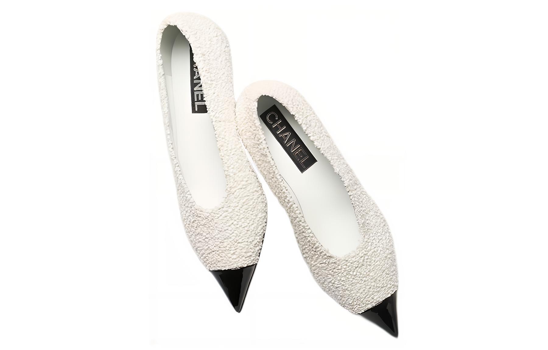 (W) Chanel Patent Tweed Stiletto Mid-Heel 'White' 圖 3