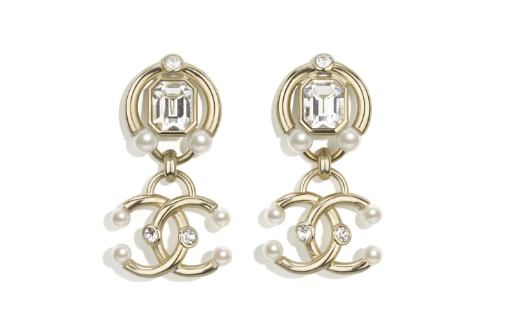 (Women) CHANEL Pearl & Crystal Rhinestone Drop Earrings - Pearl White/Gold Women’s. AB6339-B06036-NC860 圖 2