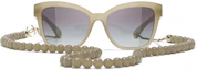 Lookbook (Women) CHANEL Pearl Necklace Butterfly Sunglasses Asia Fit CH5487A 1719S6