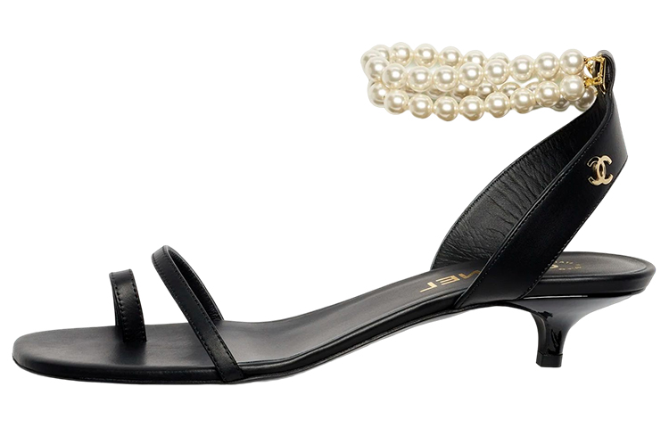(Women) Chanel Pearl Sandals 'Calfskin Black' G39600-X56756-94305