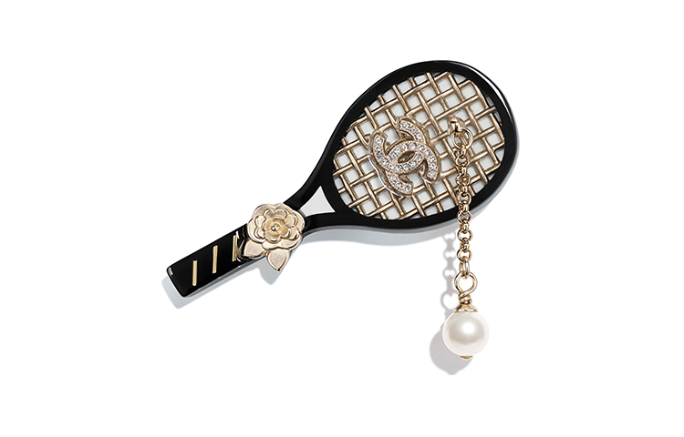 (Women) CHANEL Pearl Tennis Racket Metal Brooch for Women AB5792-B04953-NB261