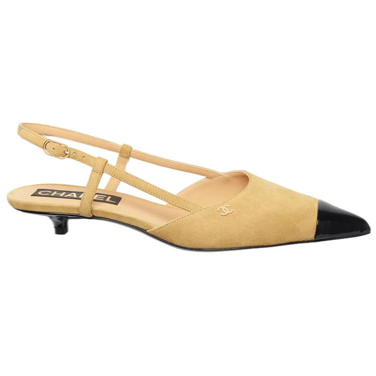 Order (W) Sandal Fashion Nyaman Chanel Beige Berujung Lancip G39537-Y56192-K5168