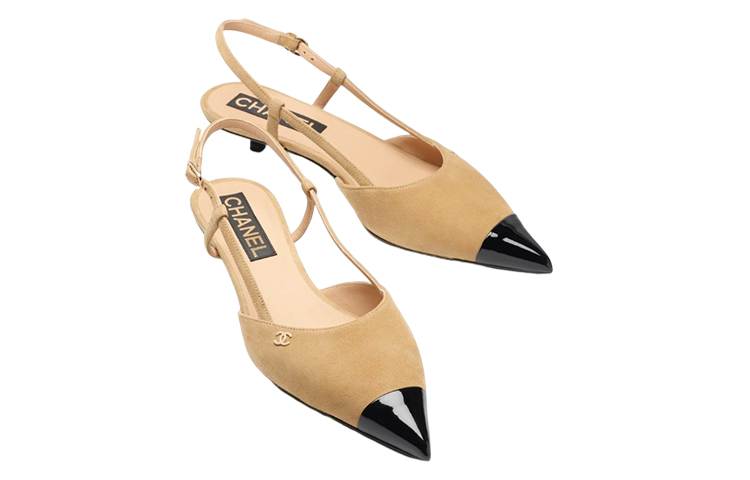 Lookbook (W) Sandal Fashion Nyaman Chanel Beige Berujung Lancip G39537-Y56192-K5168