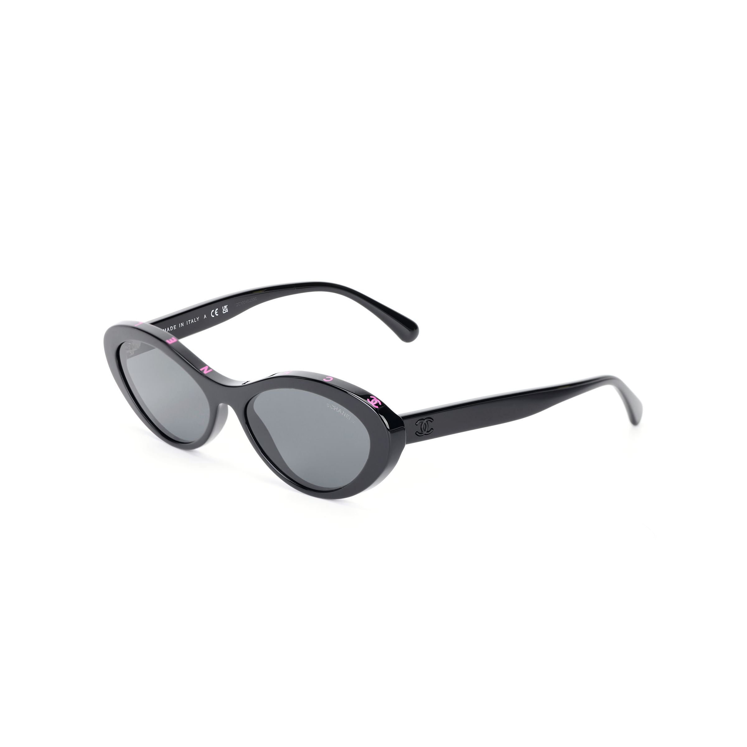 (Women) CHANEL Polarized Black Cat-Eye Sunglasses for Women. CH5416-1711S4