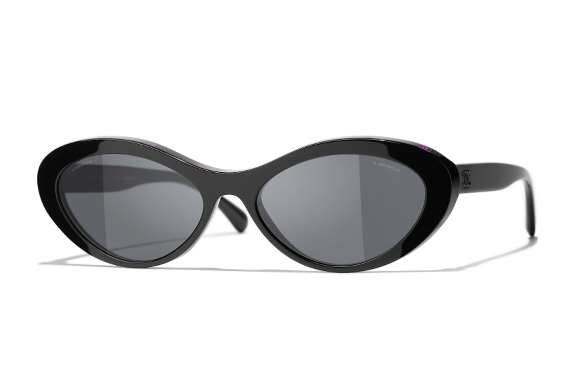 Order (W) 香奈儿女士黑色猫眼偏光太阳镜 CH5416-1711S4