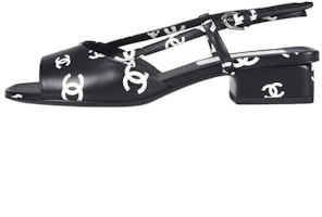(Women) Chanel Printed Chunky Heel Fashion Slide 'Black and White' G38976-X56530-K4210 (Women) Chanel Printed Chunky Heel Fashion Slide 'Black and White' G38976-X56530-K4210