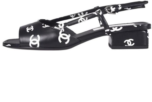 (Women) Chanel Printed Chunky Heel Fashion Slide 'Black and White' G38976-X56530-K4210 Buy (Women) Chanel Printed Chunky Heel Fashion Slide 'Black and White' G38976-X56530-K4210