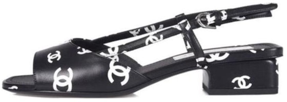 (Women) Chanel Printed Chunky Heel Fashion Slide 'Black and White' G38976-X56530-K4210 (Women) Chanel Printed Chunky Heel Fashion Slide 'Black and White' G38976-X56530-K4210