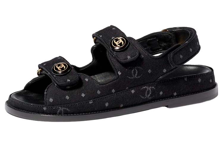 (Women) Chanel Printed Sandal Black Denim G35927-X56946-0S942
