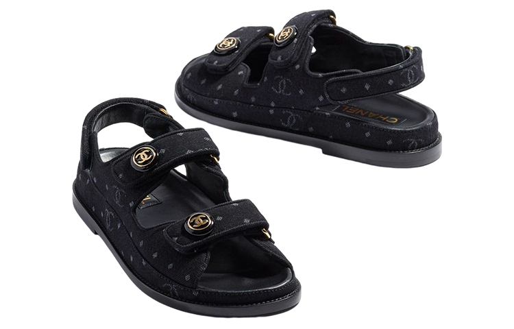 Lookbook (W) シャネル デニムプリント サンダル (ブラック) G35927-X56946-0S942