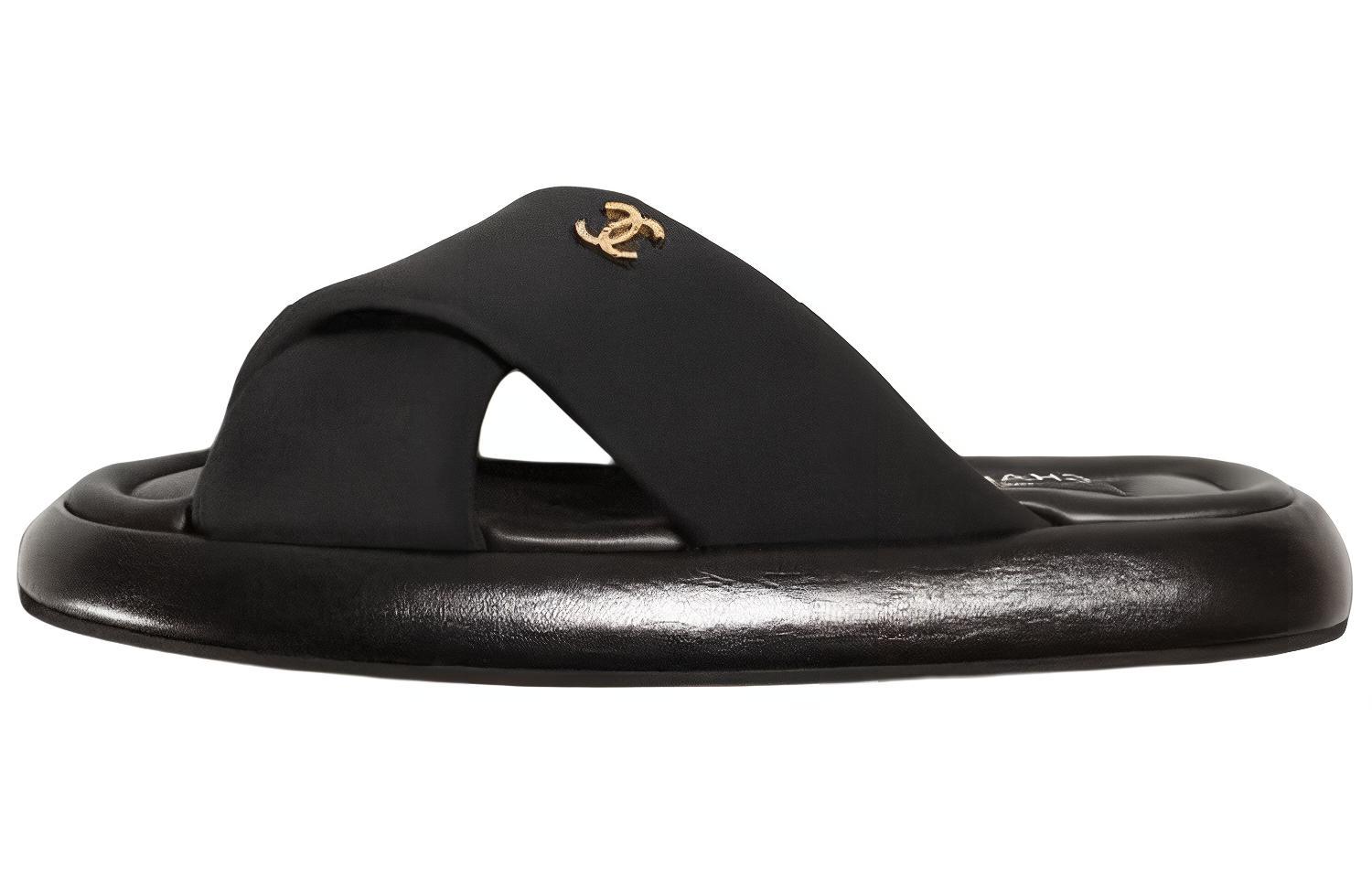 (Women) Chanel Puffy Sandal Black Fabric G38864-X56508-94305