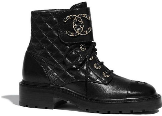 (Women) Chanel Quilted Combat Boot Black Leather G36424-X56232-94305 Order (Women) Chanel Quilted Combat Boot Black Leather G36424-X56232-94305